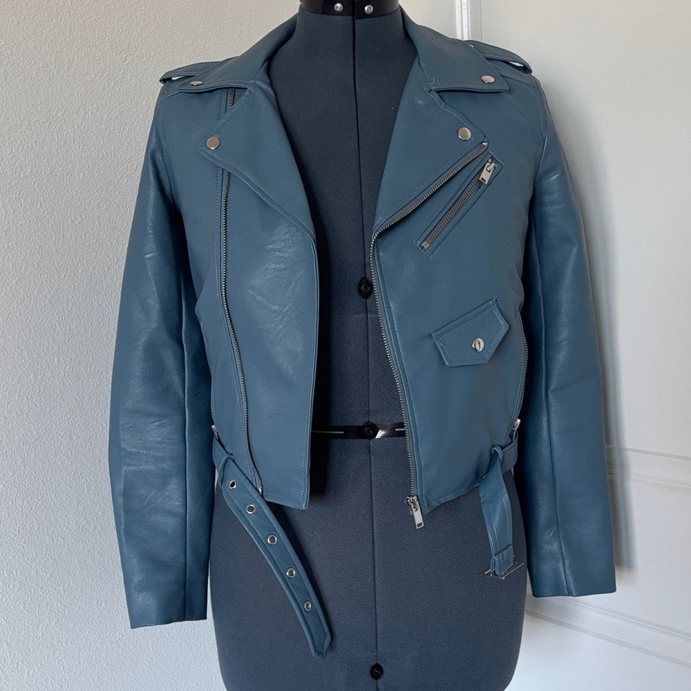 Love Tree Women’s Blue PLeather Jacket